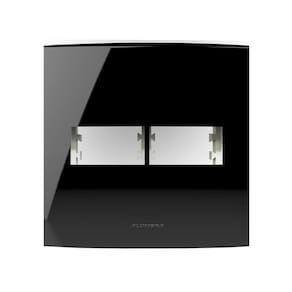 Placa 4X4 com Suporte Para 2 Módulos Inova Pro Class Alumbra Black Piano