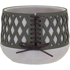 Vaso Decorativo Enfeite Casa Cimento 14x10x10cm Verde Cachepô