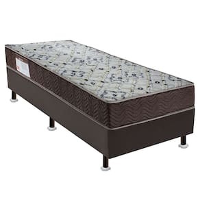 cama box cori i com colchão solteiro espuma d45 iso (18x88x188) marrom