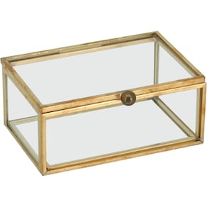 Porta Caixa Organizador Joias Vidro 6x9x4cm Decorativa Transparente