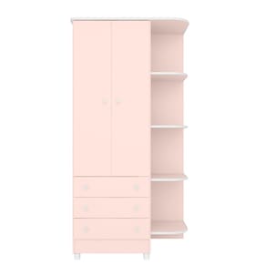 Guarda Roupa 2Portas 3Gavetas Doce Sonho Rosa Acetinado - Montanaris Decor
