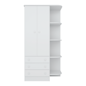 Guarda Roupa 2Portas 3Gavetas Doce Sonho Branco - Montanaris Decor
