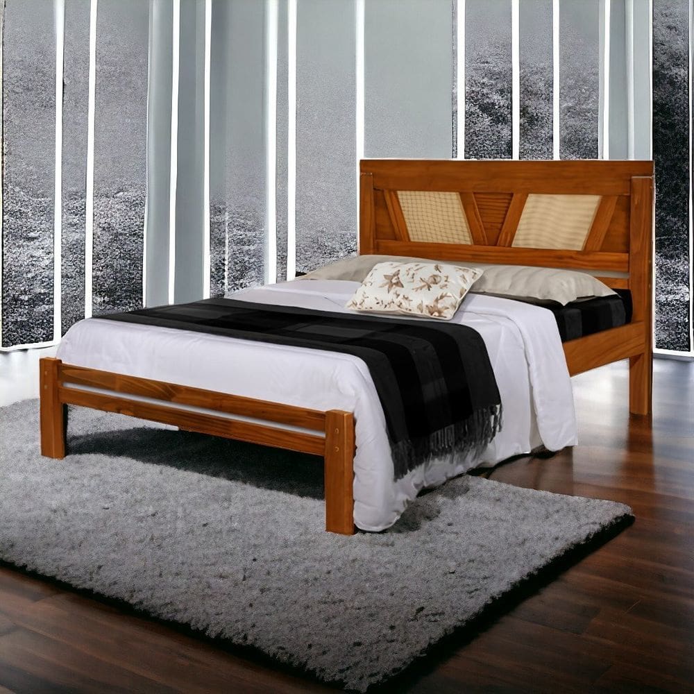 Cama Casal Magnólia Castanho Atraente