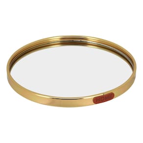 BANDEJA ESPELHADO METAL 20x20cm DOURADO DECORATIVO PARA SERVIR LAVABO