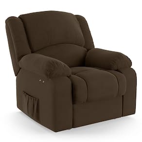 Poltrona do Papai Reclinável Melim Power Touch USB Veludo Marrom FH1 - D`Rossi