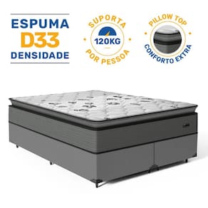 Cama Box com Colchão Resistence Espuma D33 Pillow Top Queen 158cm