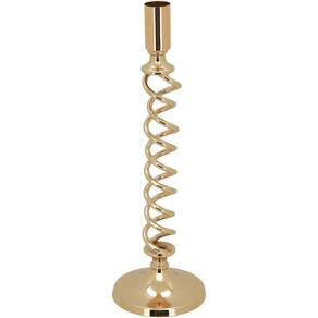 CASTIÇAL METAL 29x8x8cm DOURADO DECORATIVO PORTA VELA