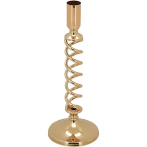 CASTIÇAL METAL 23x8x8cm DOURADO DECORATIVO PORTA VELA