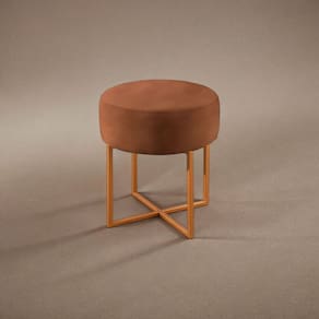 Puff Banqueta 40cm X 45cm Otávio Luxo Caramelo