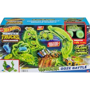 Hpn72 Hot Wheels Monster Trucks Arena Demolição Glow In The Dark