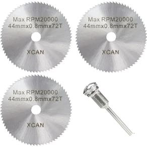 Kit 3 Discos Lâmina Serra 44Mm Hss Haste 3Mm Micro Retífica