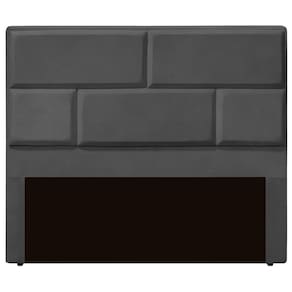 Cabeceira Casal Estofada Para Cama Box Jade Veludo Cor Cinza Chumbo