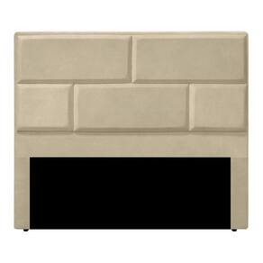 Cabeceira Casal Estofada Para Cama Box Jade Veludo Cor Bege