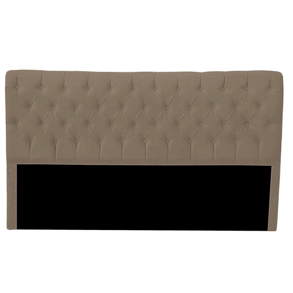 Cabeceira Casal Estofada Para Cama Box Ayla Veludo Cor Capuccino