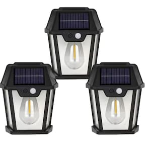 3 Luminárias Parede Solar Ar Livre à Prova d`água Sensor