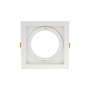 Spot De Embutir Recuado Blumenau Clean Para Lâmpada Ar111 E27 Quadrado Bivolt
