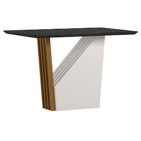 Mesa de Jantar 120x80 cm Veneza com Vidro Ype Preto – New Ceval