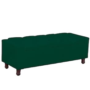 Calçadeira Baú Casal Queen Estofada Valencia Veludo Cor Verde Esmeralda