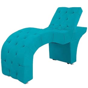 Maca Estofada Capitone Reclinável Julia Para Estetica Facial Sombrancelha E Cílios Suede Cor Azul Claro