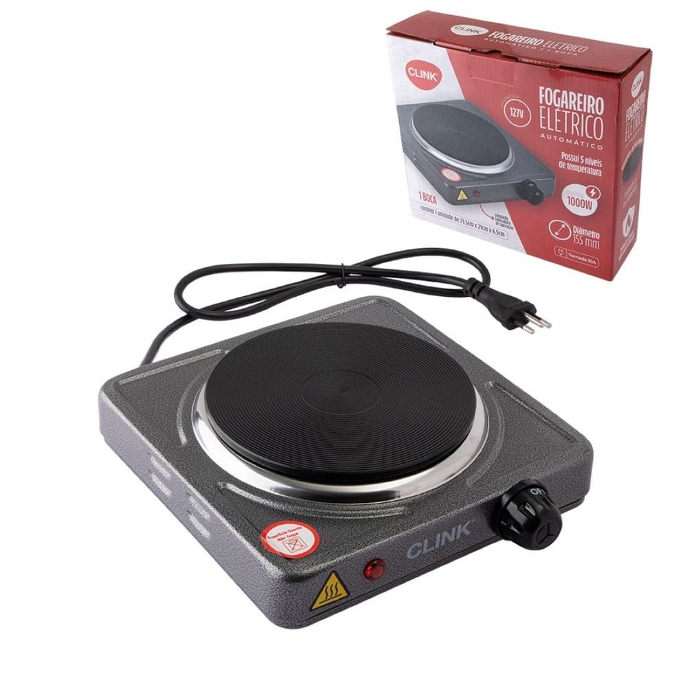 Fogareiro Portátil Uma Boca Elétrico De Mesa 110v Ou 220v