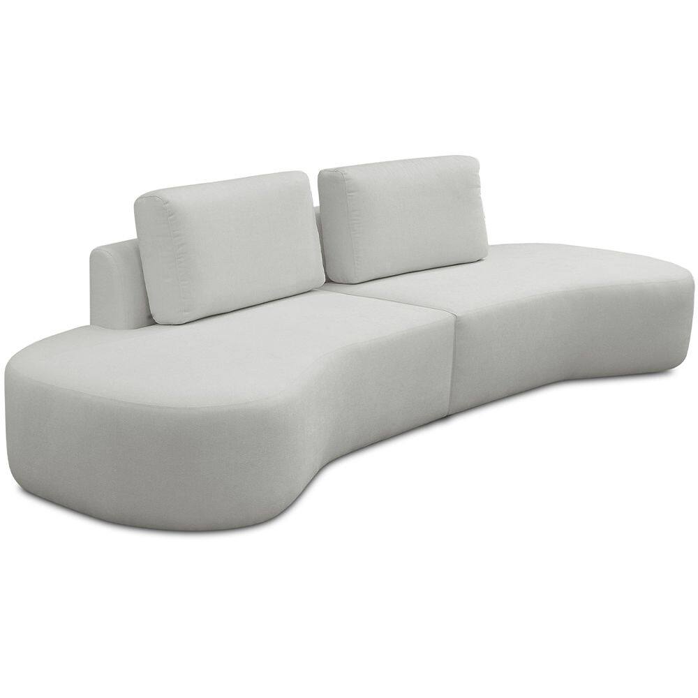 Sofá 4 Lugares Orgânico Sala de Estar Living 270cm Louise D06 Veludo Bege - Lyam Decor