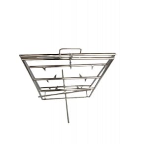Grelha para costela fogo de chão - INOX  -50X65CM - base em X