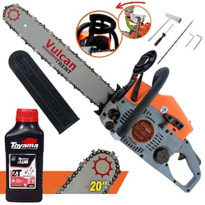 Moto Serra Motosserra Á Gasolina Vulcan VS620 2T 62CC 4HP C/ Sabre 20 Polegadas Ponta Rolante Ideal Para Trabalhos Pesados + ÓLEO TOYAMA 2T