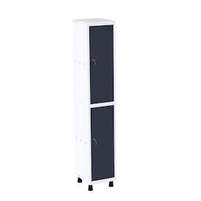Roupeiro em Aço Mt 1v 2 Portas - Fechadura Branco/ Azul Del Rey
