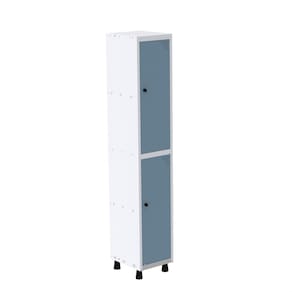 Armário Roupeiro em Aço Mt 1v 2 Portas - Pitão Branco/Azul Dali