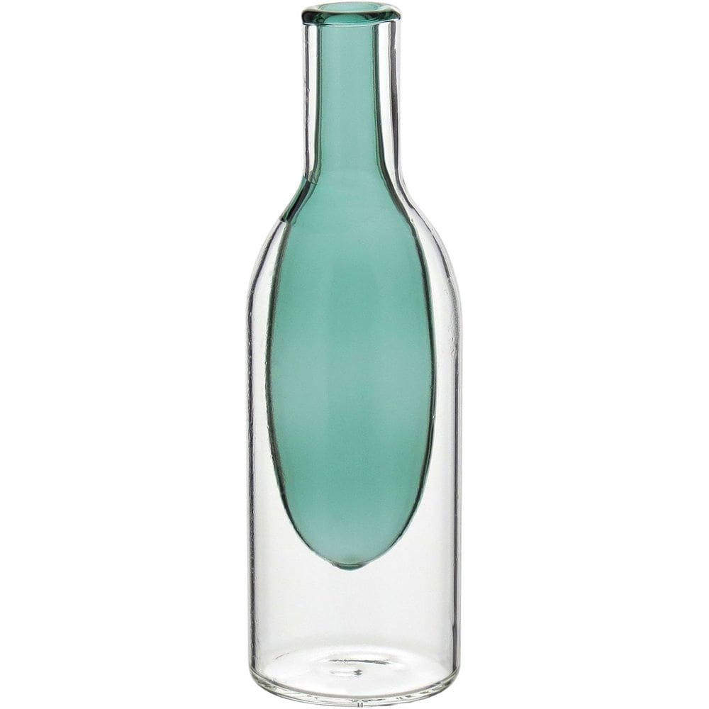 Vaso Decorativo Enfeite Casa Garrafa Vidro 15x5x5cm Cinza
