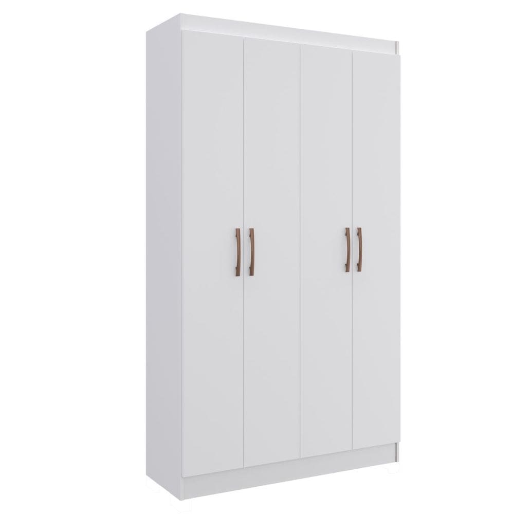 Guarda Roupa Solteiro Multiuso Dueto 90cm 4 Portas Branco Doripel