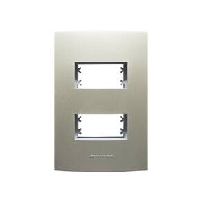 Placa 4X2 com Suporte Para 2 Módulos Distanciados Inova Pro Class Alumbra Champagne