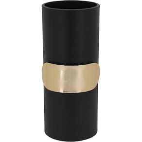 Vaso Decorativo Enfeite Casa Metal 24x10x10cm Preto