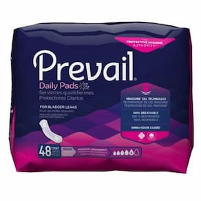 Almofada de controle de bexiga Prevail Daily Pads Ultimate 16 polegadas de comprimento núcleo de polímero de absorção pesada One Si 33 Count da First