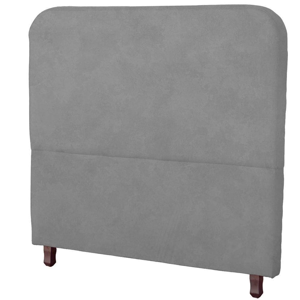 Cabeceira Casal King Size Estofada Para Cama Box Lizza Veludo Cor Cinza Claro