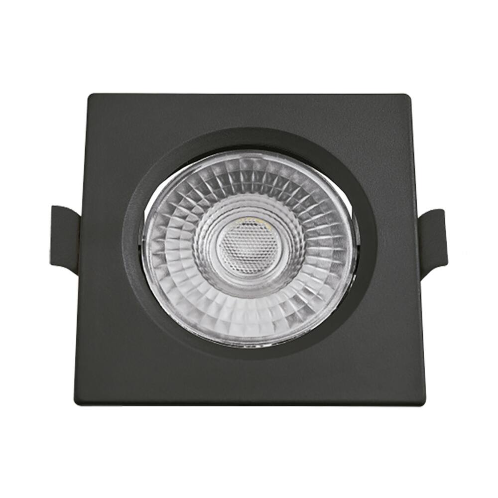 Spot de Led Embutir Alltop MR11 Quadrado 3W Preto Bivolt Taschibra 4000K Luz Neutra