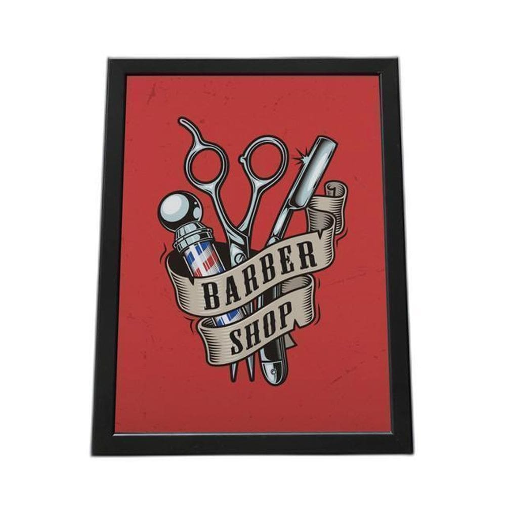Quadro Com Moldura Barbershop Ilustração
