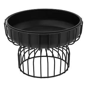 CENTRO MESA METAL 20x30x30cm PRETO VASO DECORATIVO FRUTEIRA