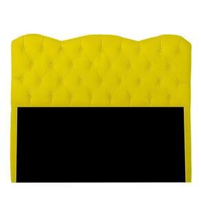 Cabeceira Casal Estofada Para Cama Box Verona Veludo Cor Amarelo