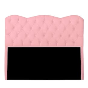 Cabeceira Casal Estofada Para Cama Box Verona Veludo Cor Rosa Bebe