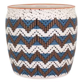 CACHEPÔ CERÂMICA 14x13x13cm AZUL VASO DECORATIVO PLANTA