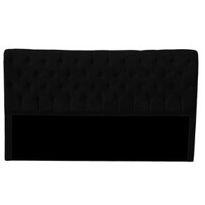 Cabeceira Casal Queen Estofada Para Cama Box Glass Veludo Cor Preto