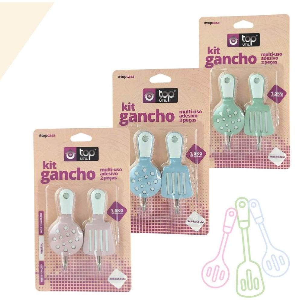 Kit Gancho Multiuso Autoadesivo - TOP