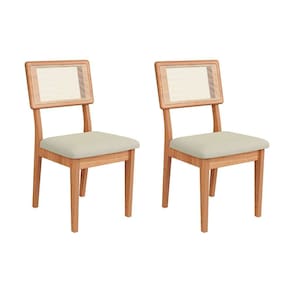 conjunto com 2 cadeiras favale algodão cesare e freijó