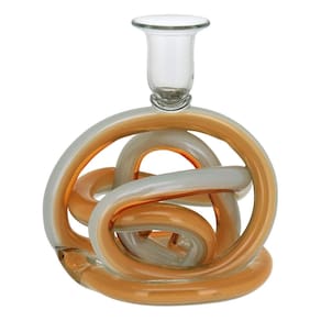 CASTIÇAL VIDRO 16x14x14cm ÂMBAR DECORATIVO PORTA VELA
