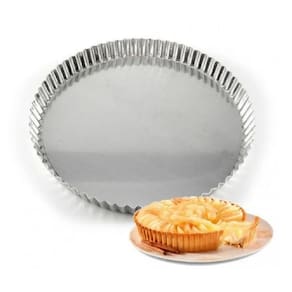Forma Torta Crespa Fundo Fixo Ondulada 25cm Em Alumínio