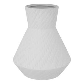 VASO 20x17x17cm CERÂMICA BRANCO DECORATIVO ENFEITE CASA