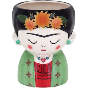 CACHEPÔ CERÂMICA 17x13x13cm COLORIDO VASO DECORATIVO PLANTA