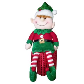 Boneco Duende Tradicional Sentado com Presente - 30cm