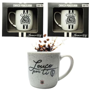 Kit 3Un Caneca Xicara Porcelana Branca Premium 300Ml Café